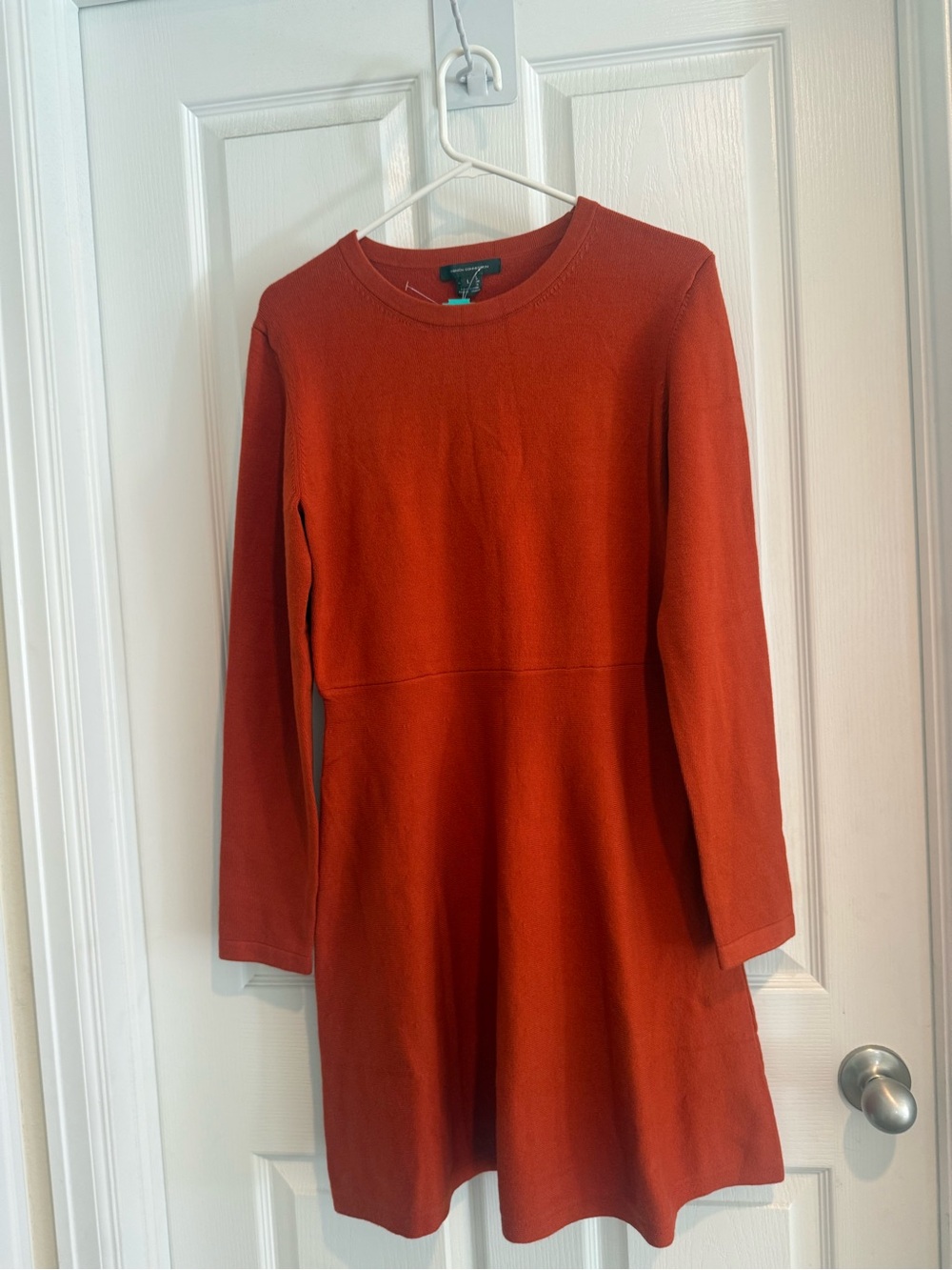 French Connection Burnt Orange Long Sleeve Knit Dress